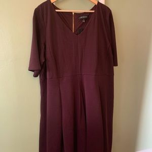 NWT Lane Bryant Wine Skater Dress